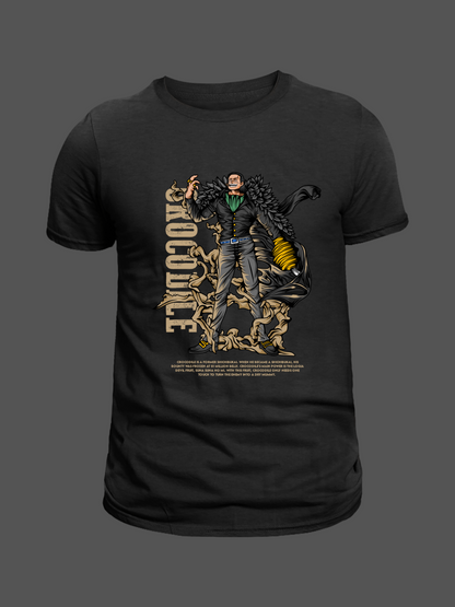 Sir Crocodile One Piece Premium Oversized T-Shirt Black 1