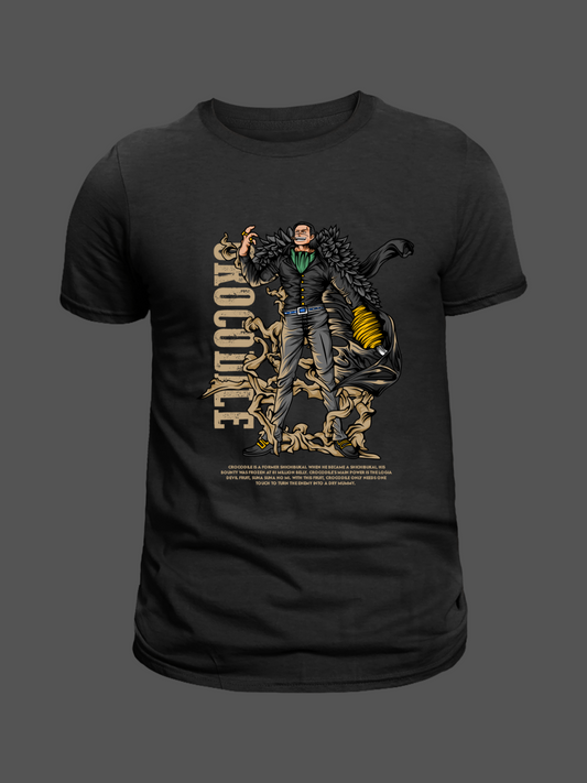 Sir Crocodile One Piece Premium Oversized T-Shirt Black 1