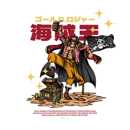 Gold D Roger One Piece Premium Oversized T-Shirt Black 1
