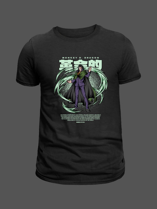 Monkey D Dragon Premium Oversized T-Shirt Black 1