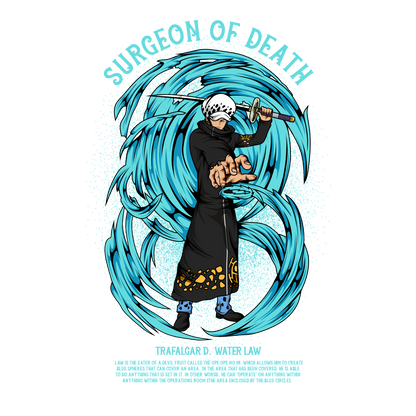 Trafalgar Law One Piece Premium Oversized T-Shirt Black 1